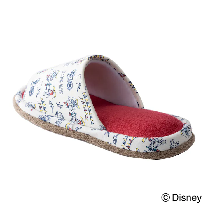 掃除もできるスリッパ ミッキー&ミニー レッド