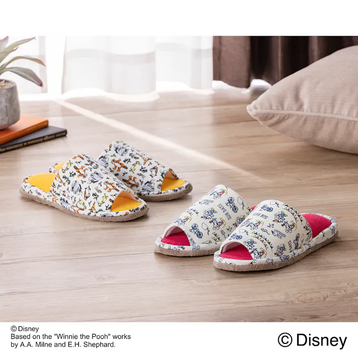 掃除もできるスリッパ ミッキー&ミニー レッド