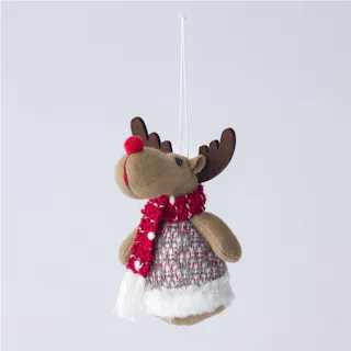 カインズ オーナメント人形 トナカイ レッド