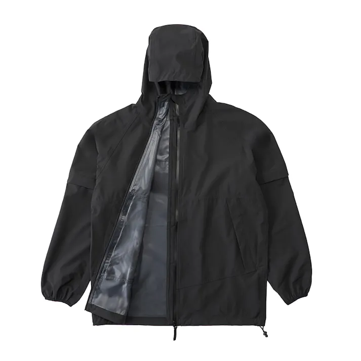 半袖にできるレインジャケット L ブラック