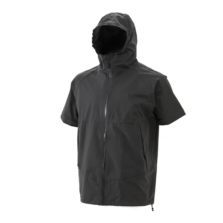 半袖にできるレインジャケット L ブラック