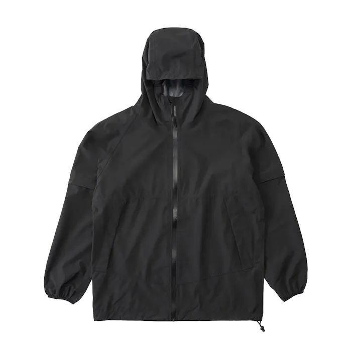 半袖にできるレインジャケット L ブラック