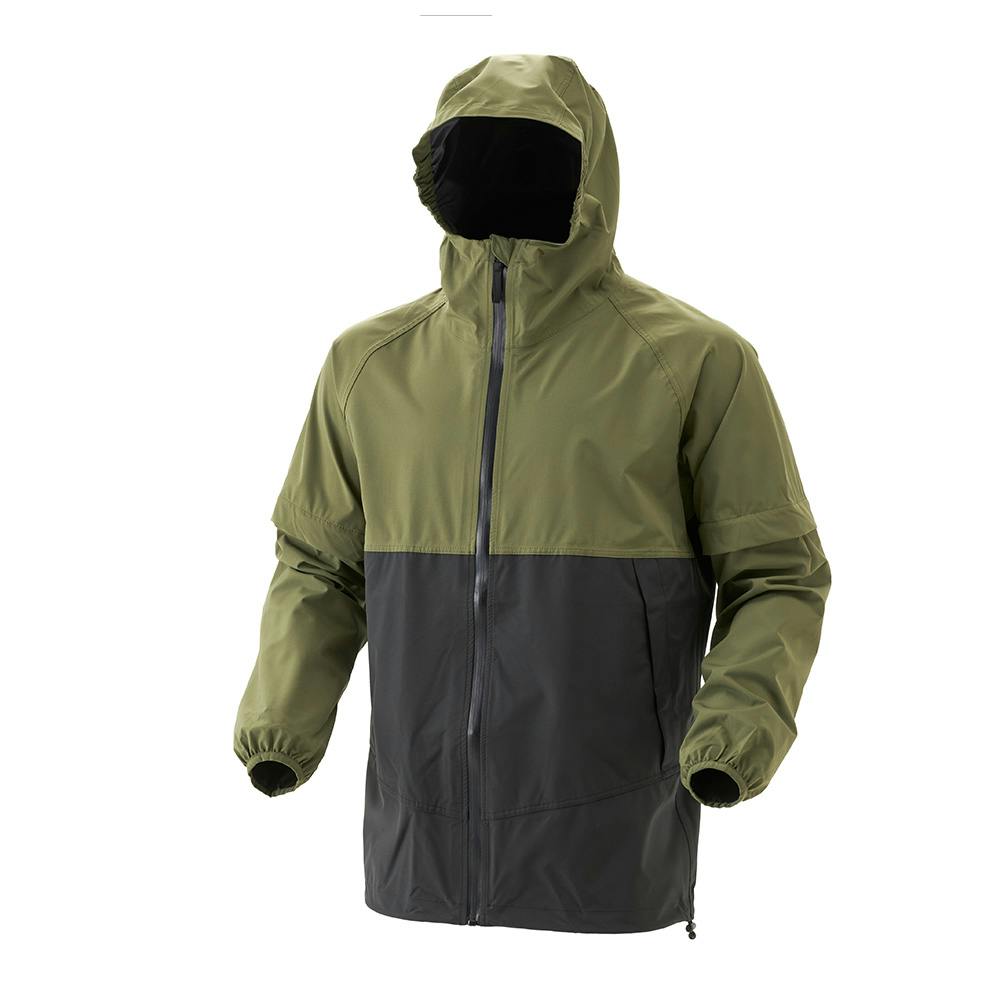 半袖にできるレインジャケット L カーキ | 作業着・作業服・安全靴