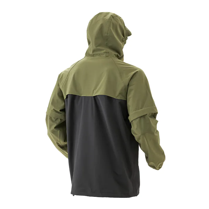 半袖にできるレインジャケット L カーキ