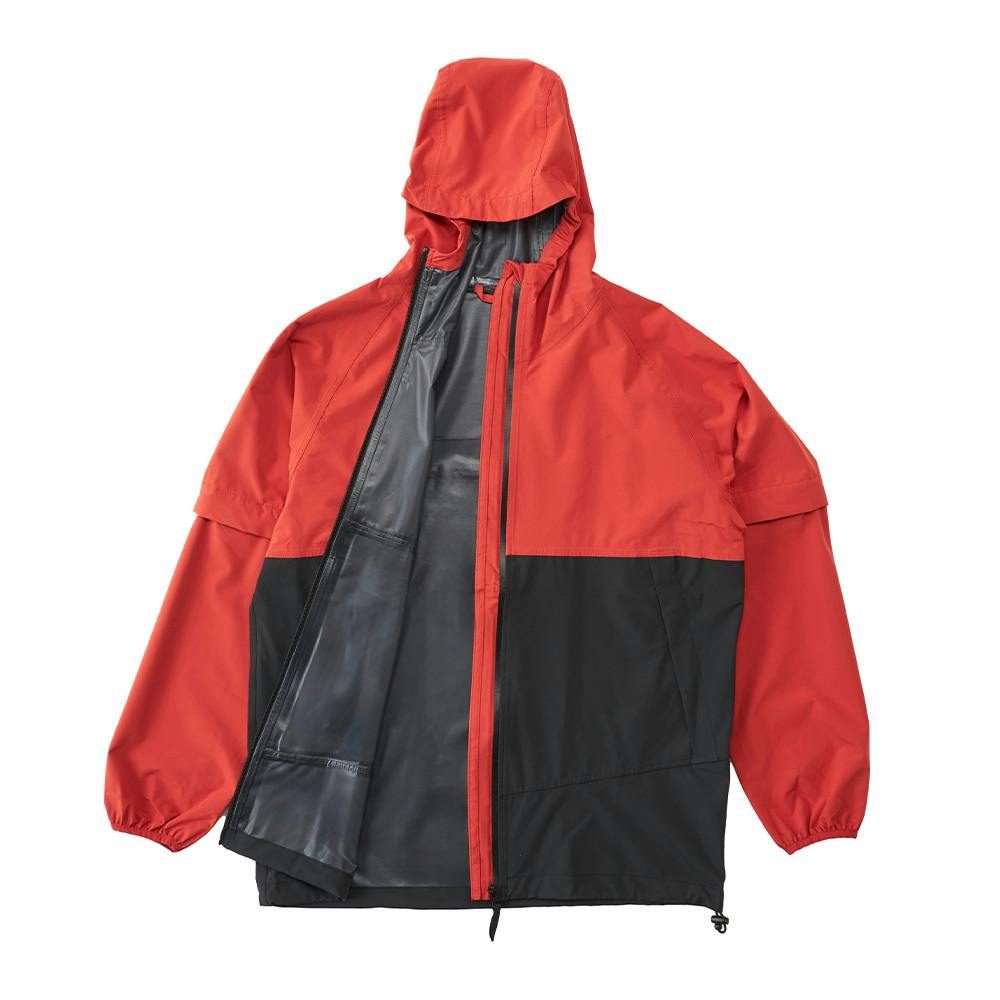 半袖にできるレインジャケット L レッド | 作業着・作業服・安全