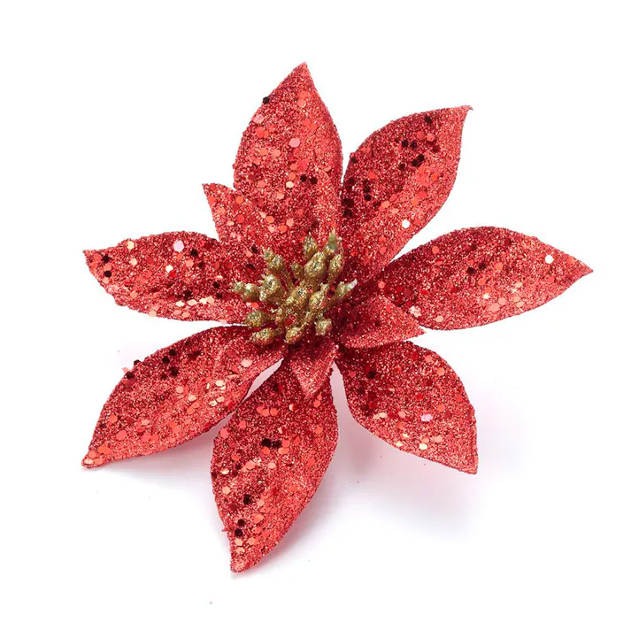 カインズ オーナメント クリップポインセチア レッド