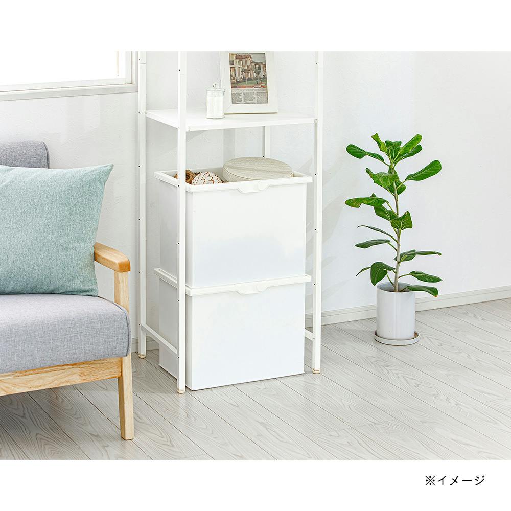 storagebox ハンドル付きコンテナ ホワイト 42×28×32cm | 小物収納