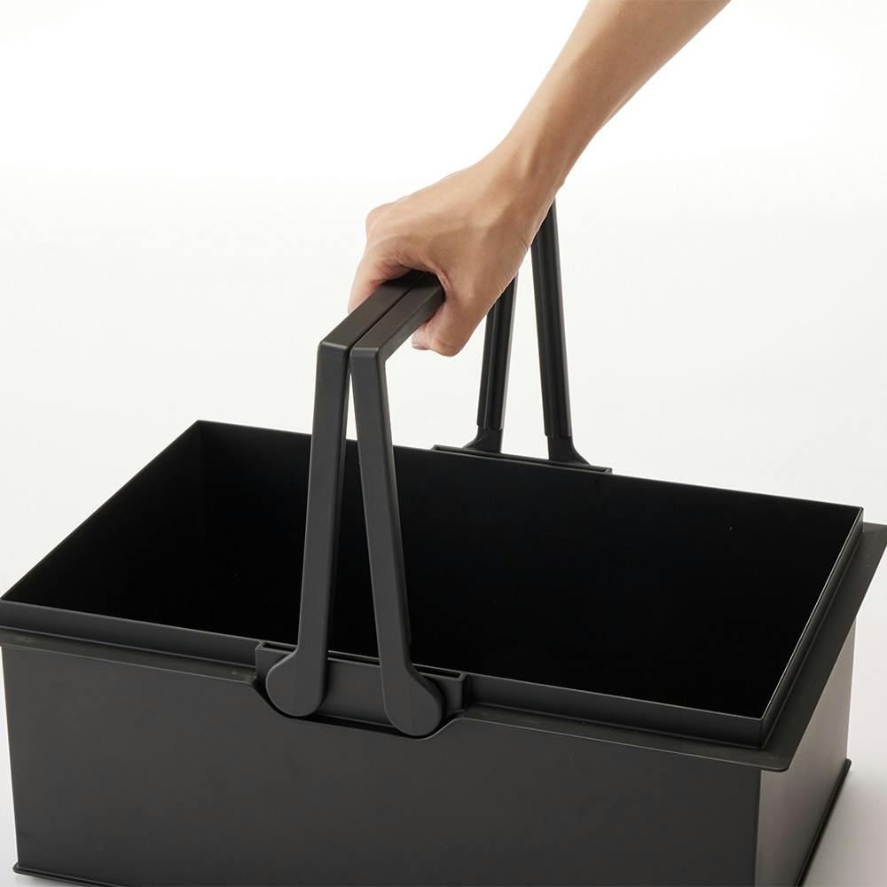 storagebox ハンドル付きコンテナ ブラック 42×28×16.3cm | 小物収納