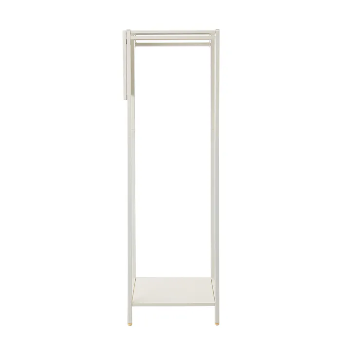 サイドパネル付きアイランドハンガーラック ホワイト 49×36.5×152.5cm