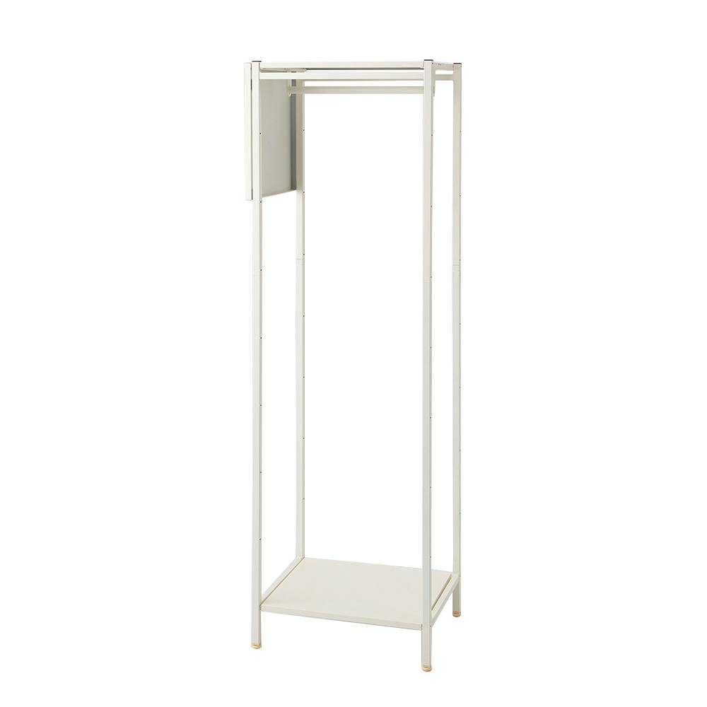 心の友よ　アイランドオリカラ　バンナセット サイドパネル付きアイランドハンガーラック ホワイト 49×36.5×152.5cm