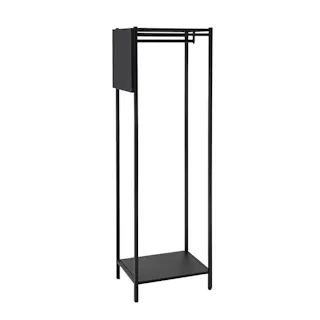 サイドパネル付きアイランドハンガーラック ブラック 49×36.5×152.5cm