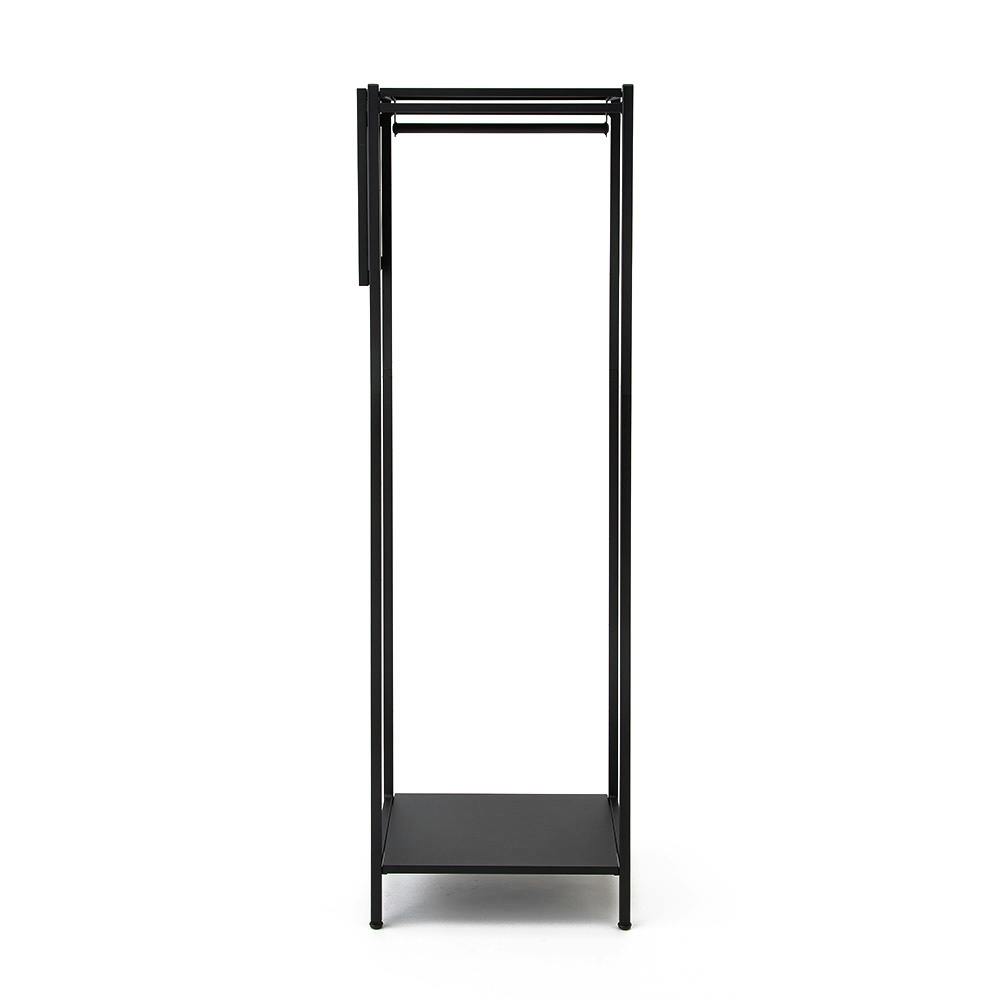 【カインズ】アングル棚　ブラック サイドパネル付きアイランドハンガーラック ブラック 49×36.5
