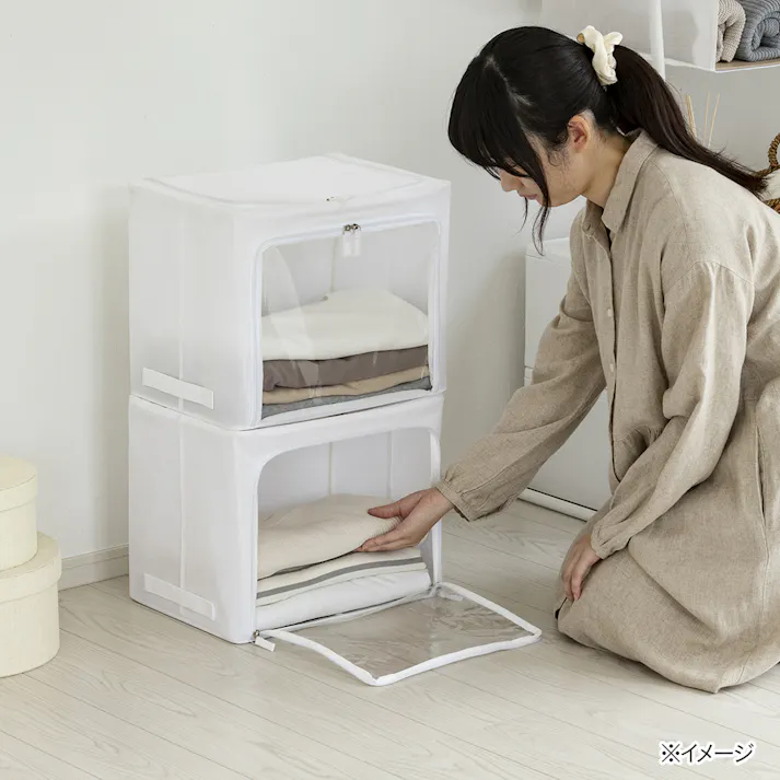 透明窓付きケース shuhaco ホワイト 40×28×32cm H29