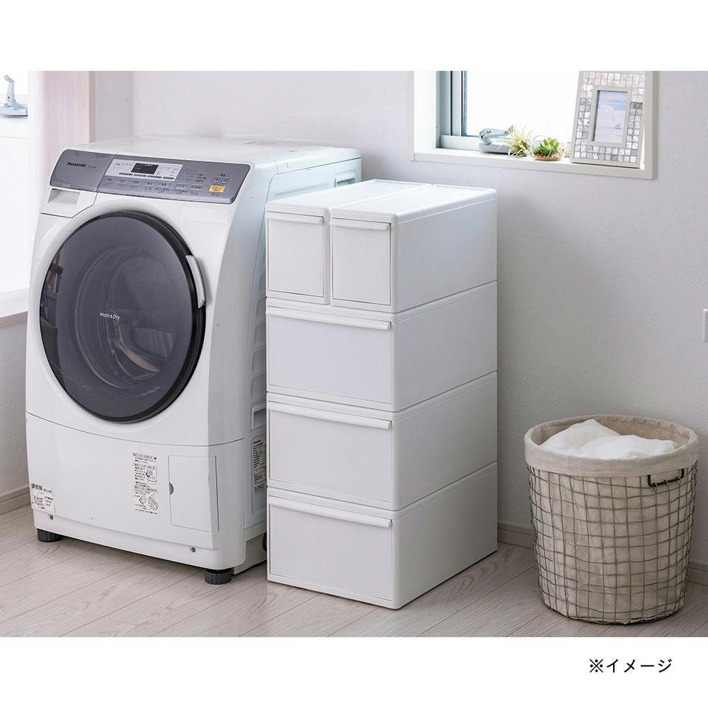 組み合わせて使えるブロック式チェスト ホワイト 17×45×21.5cm