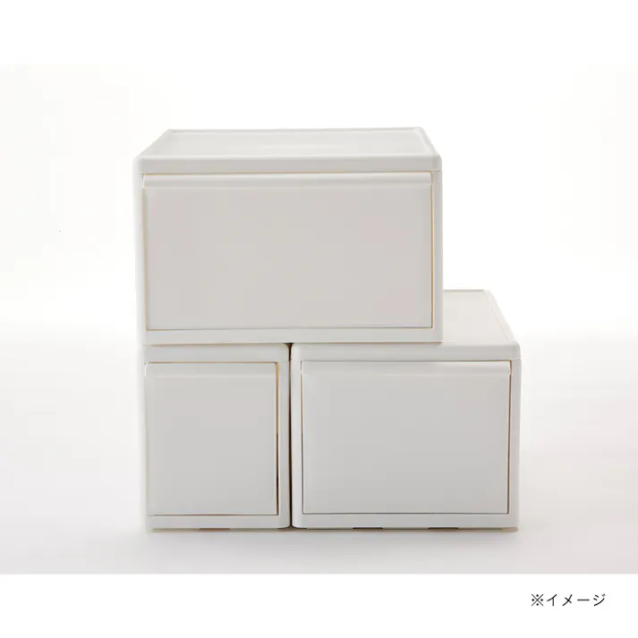 組み合わせて使えるブロック式チェスト ホワイト 34×45×21.5cm
