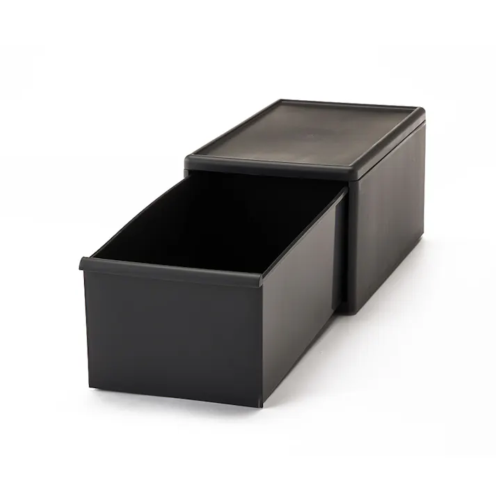 組み合わせて使えるブロック式チェスト ダークグレー 25.5×45×21.5cm