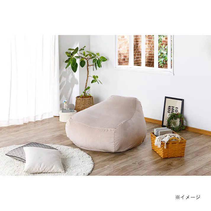 ソファクッション専用カバー LL リブホワイト※カバーのみ