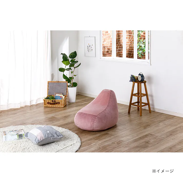 ソファクッション専用カバー S リブピンク※カバーのみ