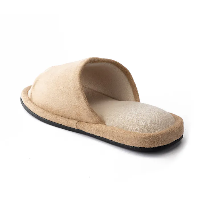 低反発インソールスウェード調外縫いスリッパ ベージュ M