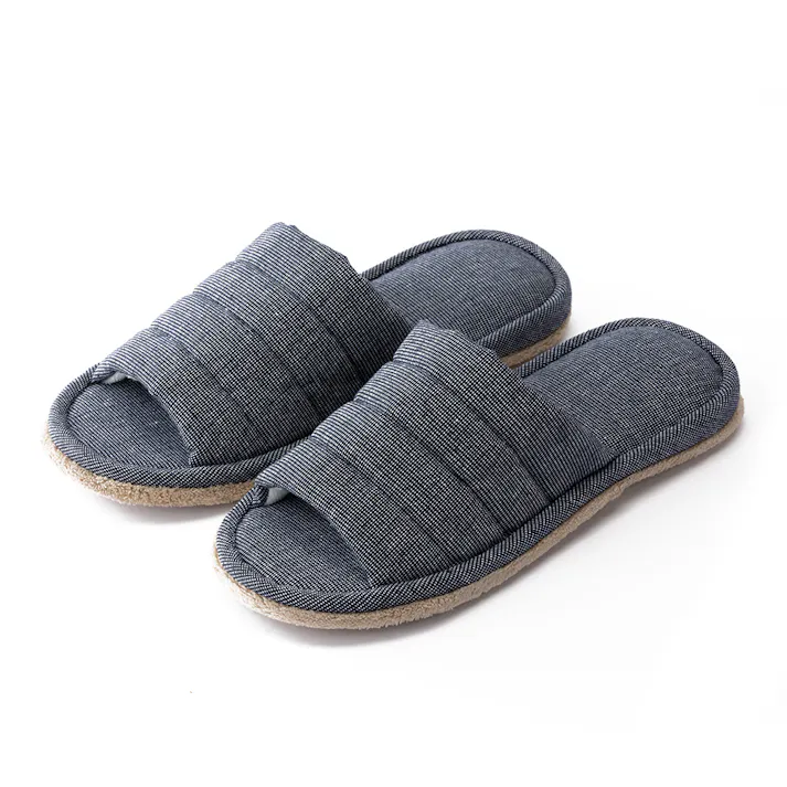 履いて歩くだけで掃除もできるスリッパ デニム調 L
