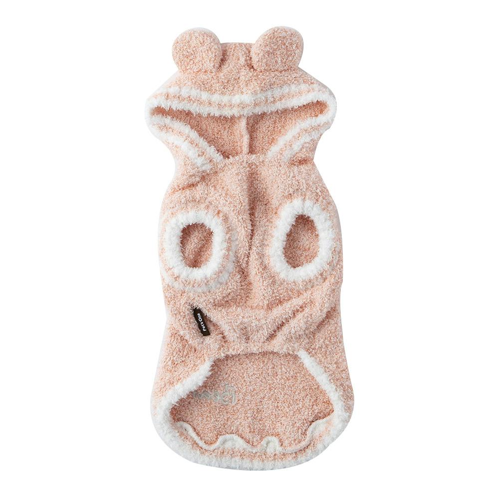 くま様♡ 専用ページです♡ 犬服　ハンドメイド 送料無料】モコクマパーカー ピンク Mサイズ ペット服(犬の服