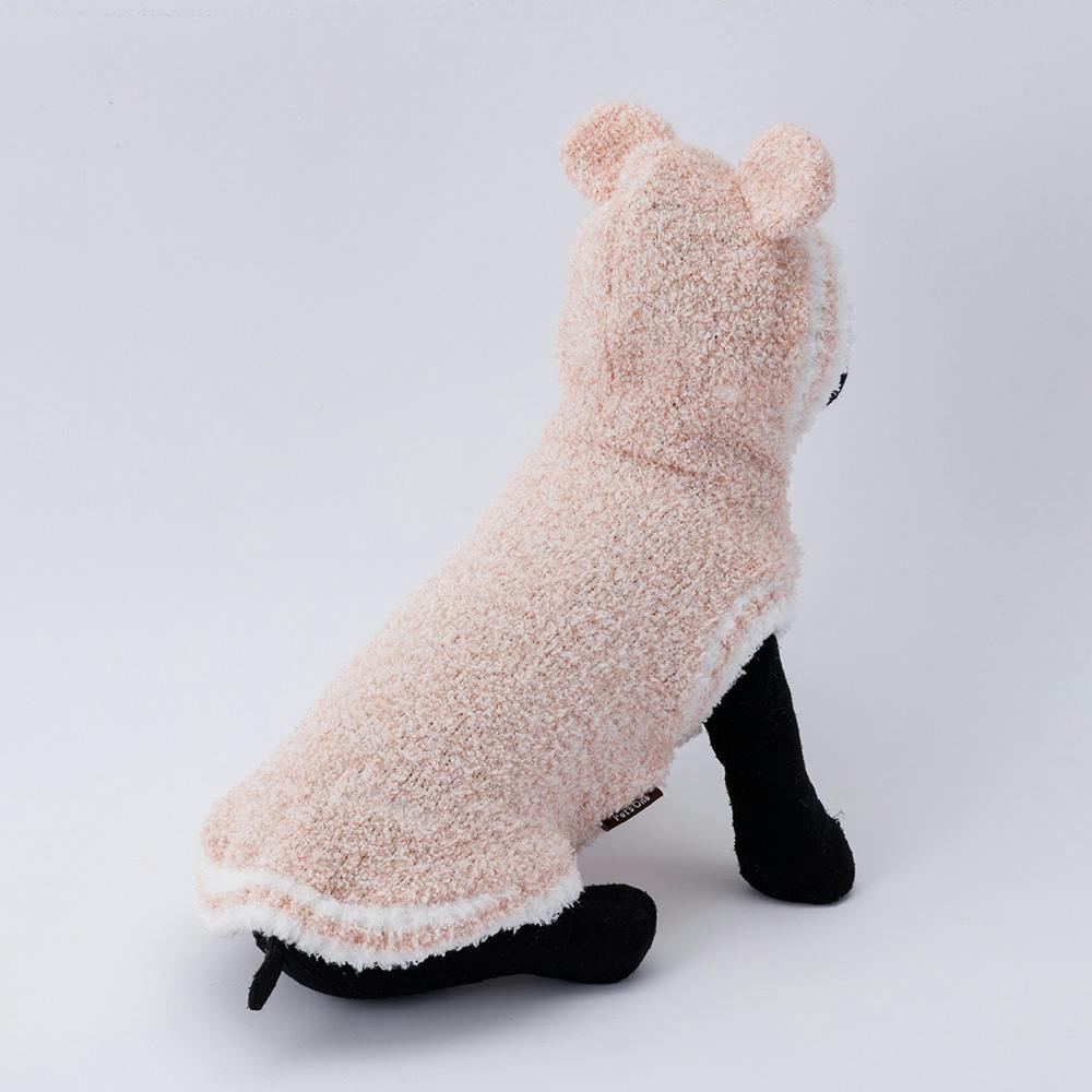 送料無料】モコクマパーカー ピンク Lサイズ ペット服(犬の服