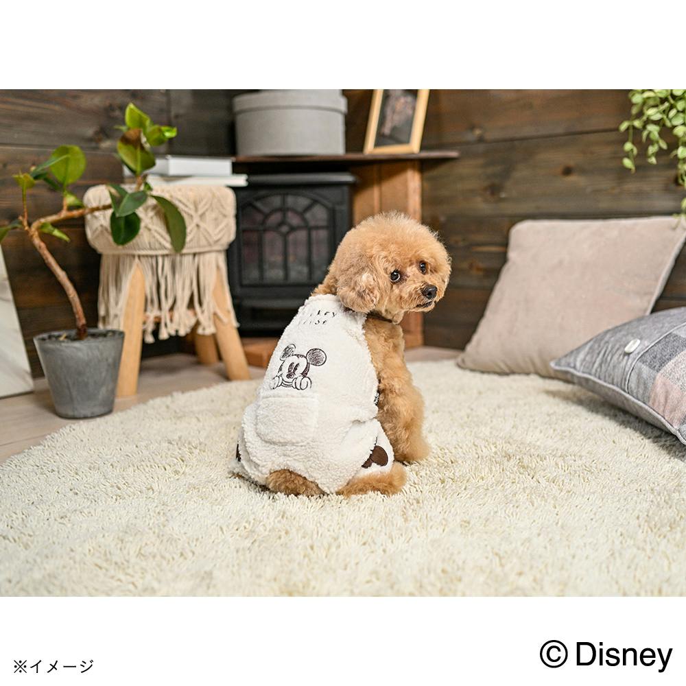 ミッキーマウス　オーバーオールSサイズ 刺繍ボアオーバーオール ミッキーマウス Sサイズ ペット服(犬の