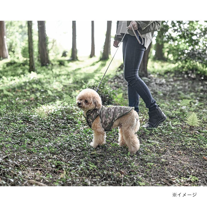 遠赤外線わた使用カモフラアウター カーキ Sサイズ ペット服(犬の服)(販売終了)