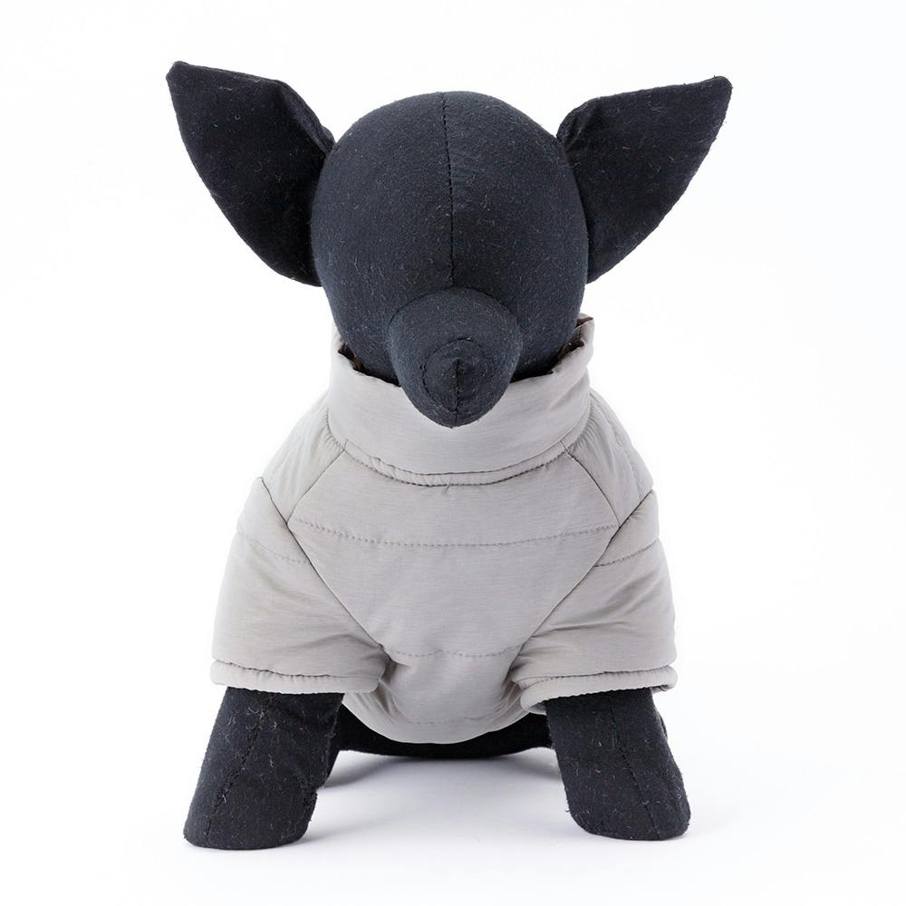 ペット服 遠赤外線わた使用ダウン調アウター グレー SDサイズ ペット服(犬