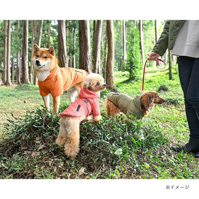 遠赤外線わた使用フーデッドアウター ピンク Lサイズ ペット服(犬の服)(販売終了)