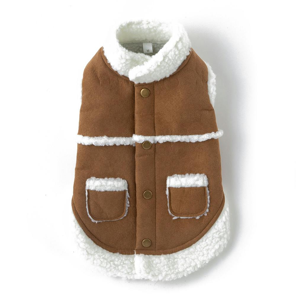 犬服 ペット服 犬の服 もこもこ ふわふわトレーナー Lサイズ ブラウン