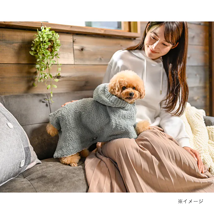22秋冬 着るブランケット カーキ Lサイズ ペット服 犬の服 ペット用品 犬 ホームセンター通販 カインズ
