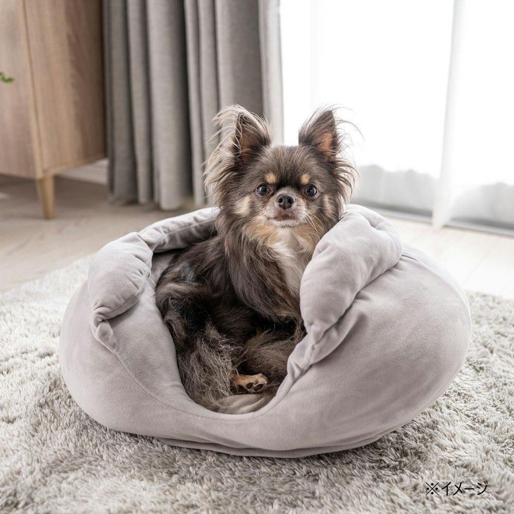 ペットのためのオーバル型ベッド Mサイズ グレー | ペット用品（犬