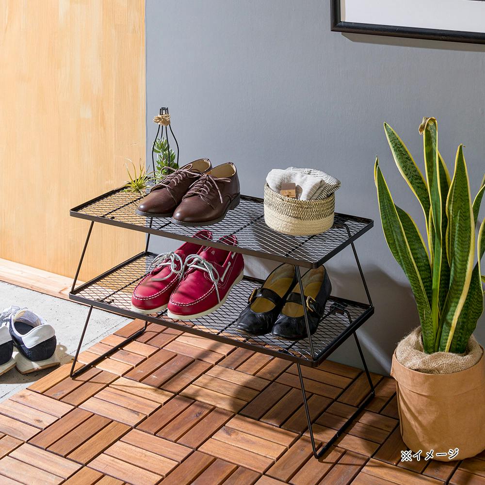 ブラックメタル収納ラック 3仕切り 積み重ねる仕切りラック ブラック | スチールラック・メタル製ラック