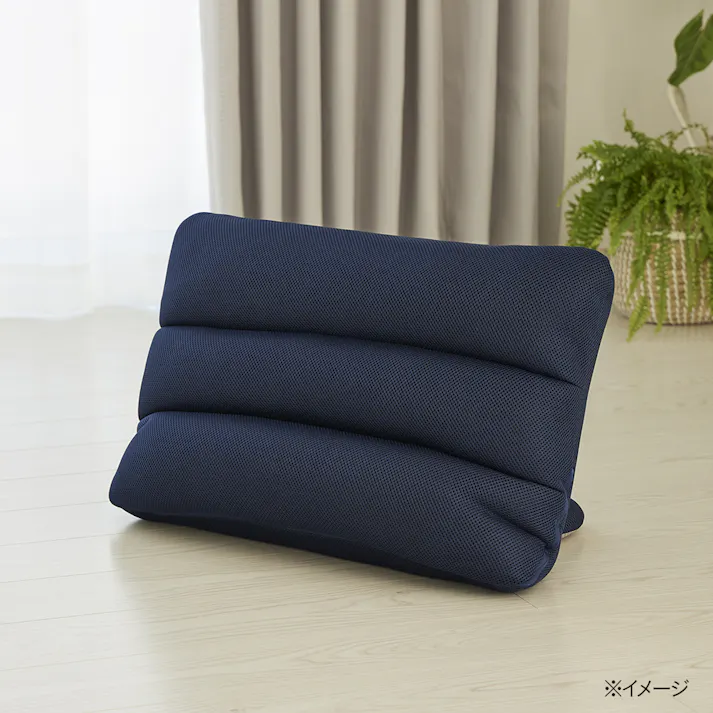 枕にもなる背もたれイス Lepoco アルティ ネイビー 幅58cm 奥行36~41cm 高さ15~34cm リクライニング 枕 足置き 背椅子(販売終了)