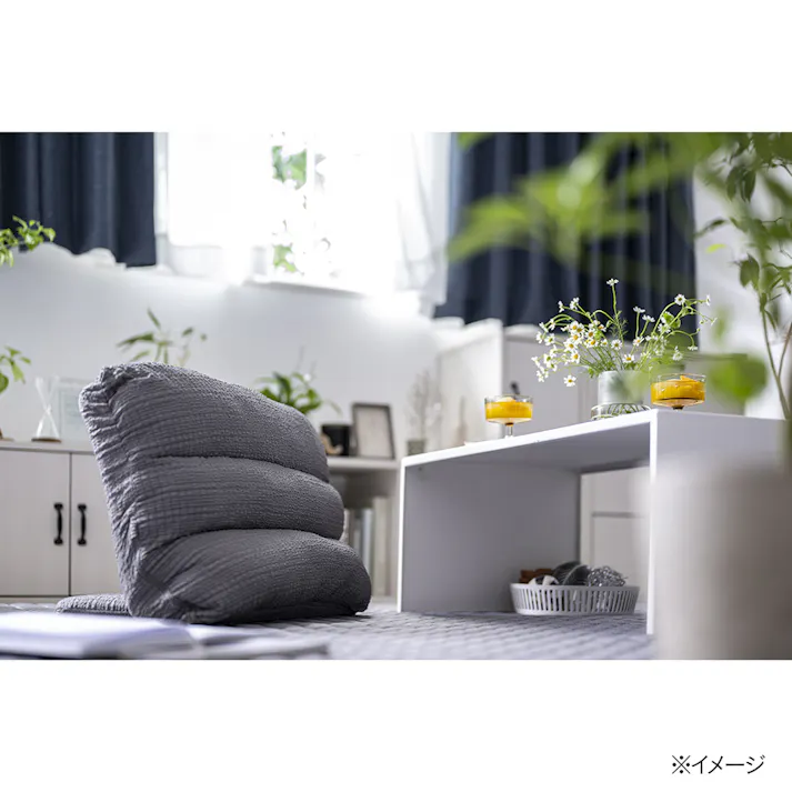 枕にもなる背もたれイス Lepoco アイン グレー 幅58cm 奥行36~41cm 高さ15~34cm リクライニング 枕 足置き 背椅子(販売終了)