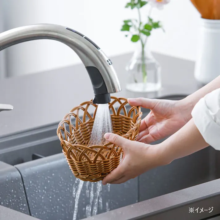 レンジで使えるバスケット オーバル S ブラウン