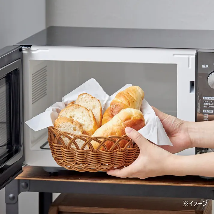 レンジで使えるバスケット オーバル S ブラウン
