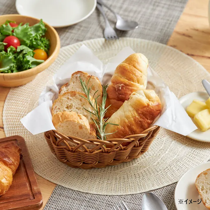 レンジで使えるバスケット オーバル S ブラウン