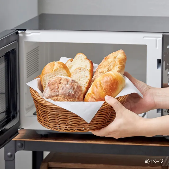 レンジで使えるバスケット オーバル M ブラウン