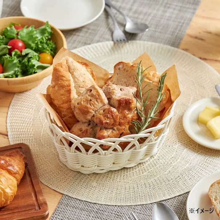 レンジで使えるバスケット オーバル S ホワイト