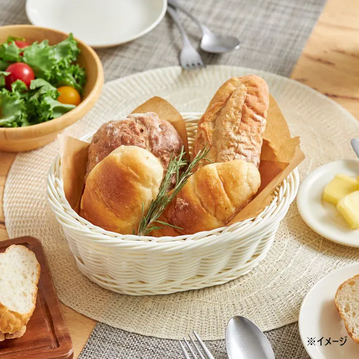 レンジで使えるバスケット オーバル M ホワイト