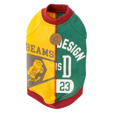 【送料無料】Pet’s One by BEAMS DESIGN カレッジリメイクスウェット イエロー Lサイズ ペット服(犬の服)