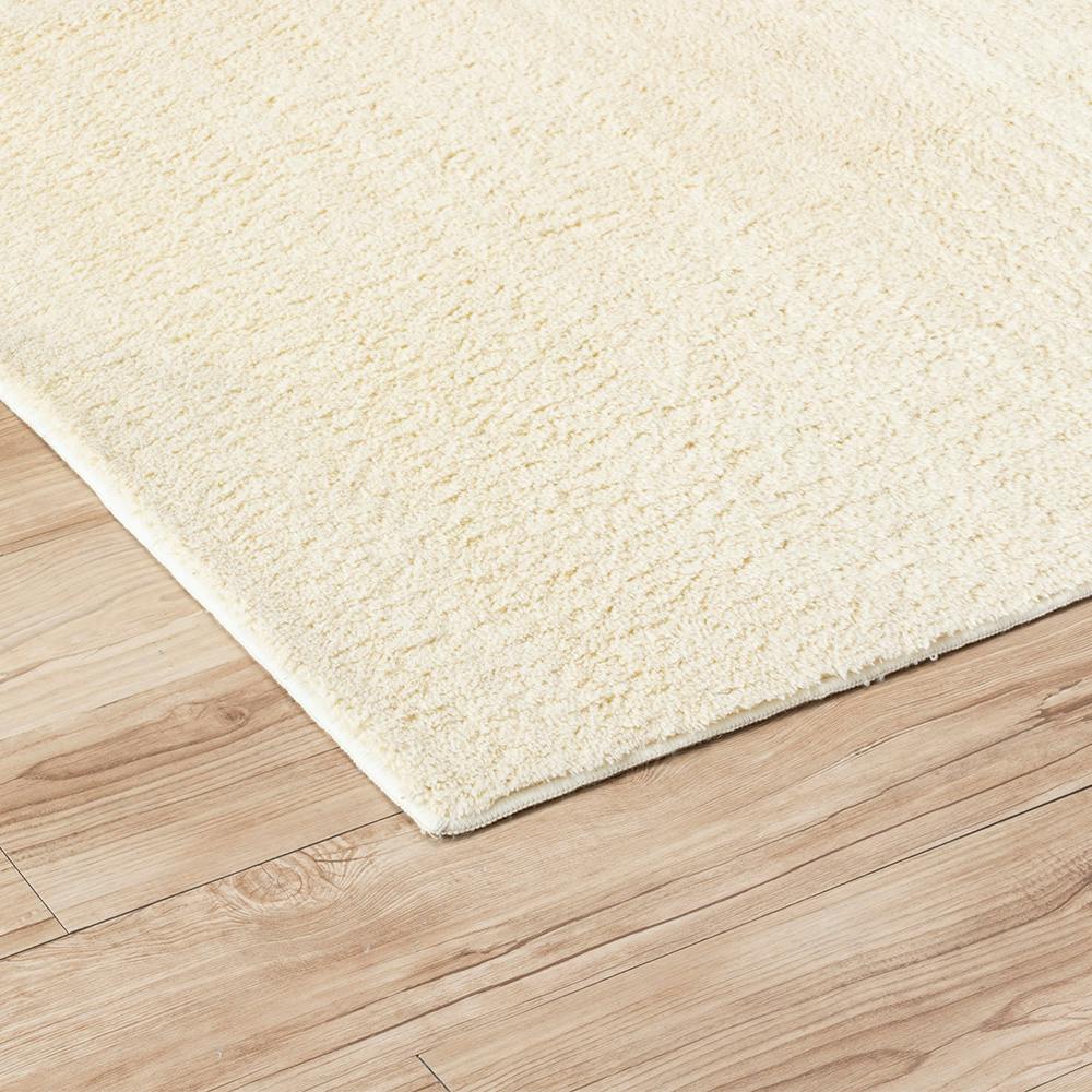 ＆Pet 洗えるシャギーラグ アイボリー 185×185cm | ラグ・カーペット