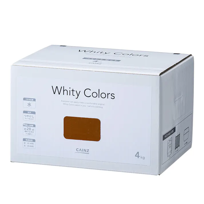 カインズ 室内用塗料 ホワイティカラーズ ペイントセット 琥珀 4kg【別送品】