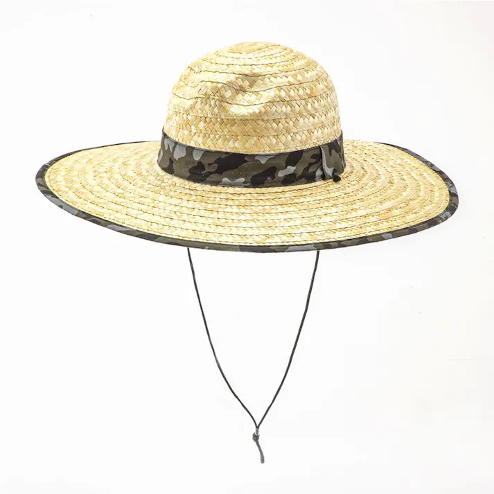 カインズ 紳士日よけ付麦わら帽子 約45cm カモフラ