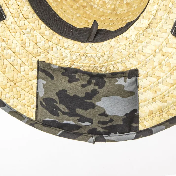 カインズ 紳士日よけ付麦わら帽子 約45cm カモフラ