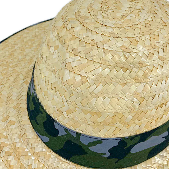 カインズ 紳士日よけ付麦わら帽子 約45cm カモフラ