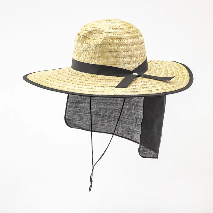 カインズ 紳士日よけ付麦わら帽子 約45cm ブラック