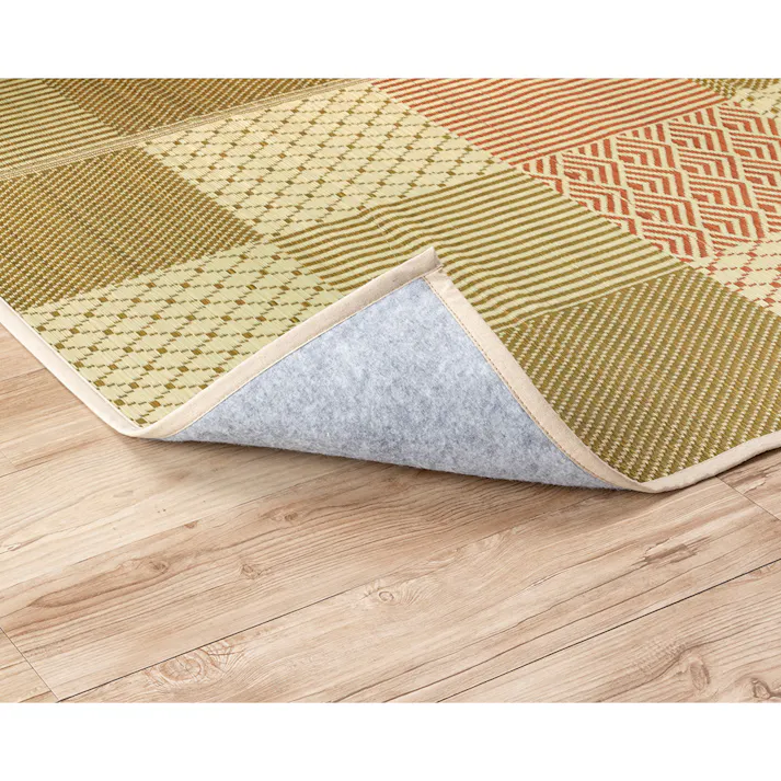 撥水い草ラグ アルザチェック グリーン 180×240cm